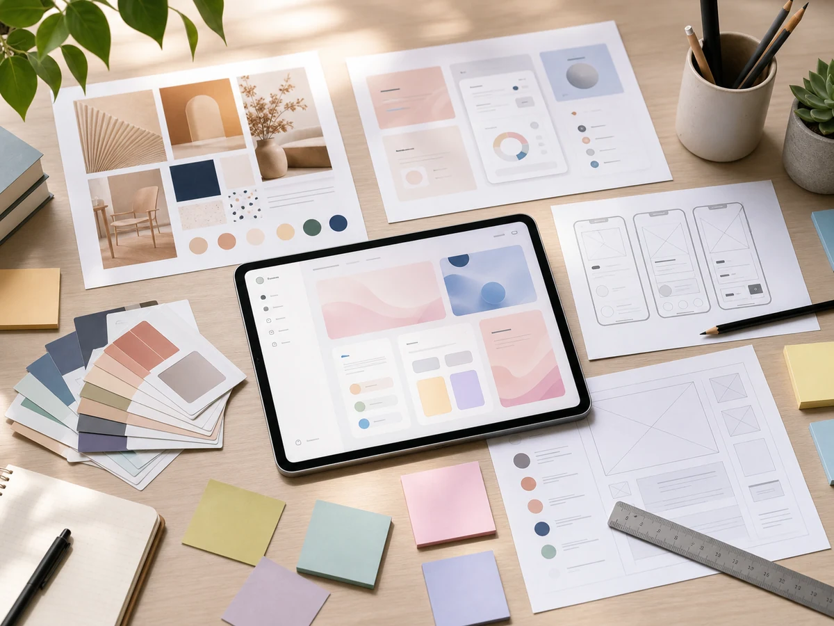 Mockup e moodboard gerados por IA