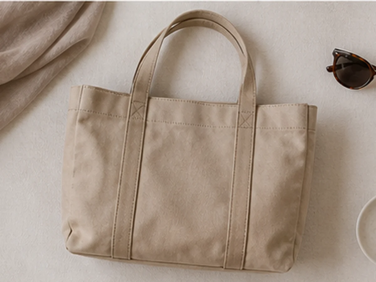 Composición de moda antes y después de reemplazar un bolso con una imagen de referencia