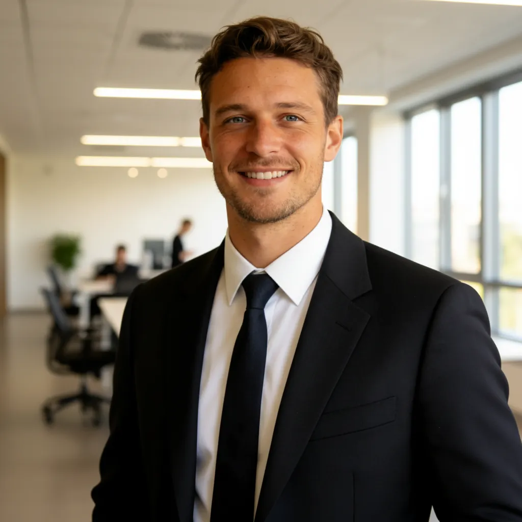 casual selfie before turning into linkedin portrait using ai photo editor with messy background