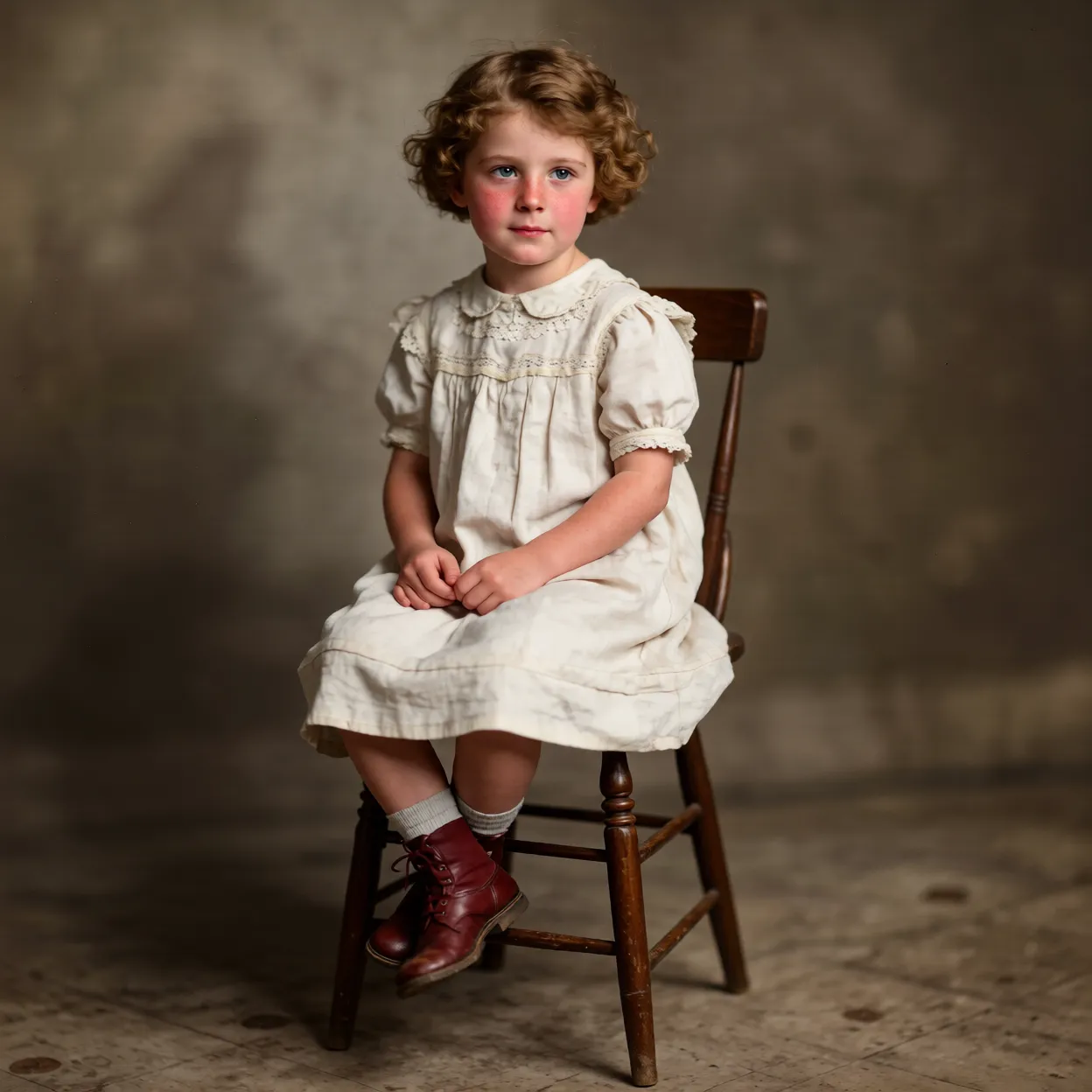 Damaged family photo restoration example