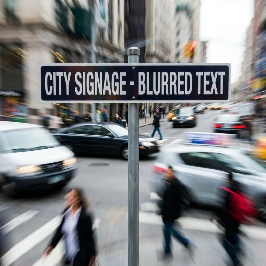 Motion-blurred text in a photo recovered with AI text sharpening